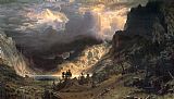 Albert Bierstadt Famous Paintings - Storm in the Rocky Mountains, Mt Rosalie